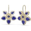 Image 2 : 31.28 ctw Sapphire Diamond Earrings 18K Yellow Gold - REF-687Y3X