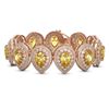 Image 1 : 46.44 ctw Canary Citrine & Diamond Victorian Bracelet 14K Rose Gold - REF-1328H2R