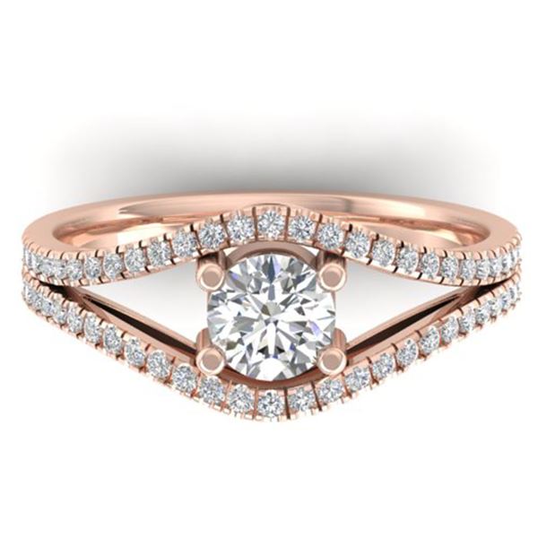 1.05 ctw Certified VS/SI Diamond Art Deco Ring 14k Rose Gold - REF-126H8R