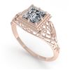 Image 2 : 1.0 ctw VS/SI Princess Diamond Engagment Ring Art Deco 18k Rose Gold - REF-322M5G