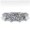 Image 1 : 2.0 ctw Princess VS/SI Diamond 3 Stone Designer Ring 18k White Gold - REF-390K2Y