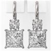 Image 2 : 1.8 ctw Princess Cut Diamond Designer Earrings 18K White Gold - REF-259H3R