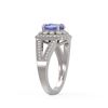 Image 3 : 2.74 ctw Certified Tanzanite & Diamond Victorian Ring 14K White Gold - REF-101G8W