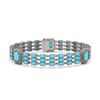 Image 1 : 20.55 ctw Turquoise & Diamond Bracelet 14K White Gold - REF-285K3Y