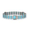 Image 2 : 20.55 ctw Turquoise & Diamond Bracelet 14K White Gold - REF-285K3Y