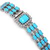 Image 3 : 20.55 ctw Turquoise & Diamond Bracelet 14K White Gold - REF-285K3Y