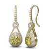 Image 2 : 3.92 ctw Fancy Yellow Diamond Earrings 18K Yellow Gold - REF-558X9A