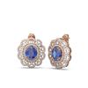 Image 2 : 12.21 ctw Tanzanite & Diamond Earrings 18K Rose Gold - REF-518Y2X