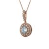 Image 1 : 3.82 ctw Aquamarine & Diamond Victorian Necklace 14K Rose Gold - REF-136Y8X