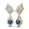 Image 2 : 7.05 ctw Diamond & Pearl Earrings 18K Yellow Gold - REF-816Y4X