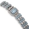 Image 3 : 23.88 ctw Aquamarine & Diamond Bracelet 14K White Gold - REF-472A8N