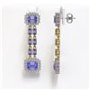 Image 2 : 11.26 ctw Tanzanite & Diamond Earrings 14K Yellow Gold - REF-292A4N