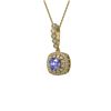 Image 1 : 2.6 ctw Tanzanite & Diamond Victorian Necklace 14K Yellow Gold - REF-100W2H