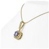 Image 3 : 2.6 ctw Tanzanite & Diamond Victorian Necklace 14K Yellow Gold - REF-100W2H