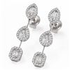 Image 1 : 2.37 ctw Mix Cut Diamonds Designer Earrings 18K White Gold - REF-343R5K