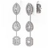 Image 3 : 2.37 ctw Mix Cut Diamonds Designer Earrings 18K White Gold - REF-343R5K