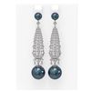 Image 1 : 3.2 ctw Diamond & Pearl Earrings 18K White Gold - REF-267W5H