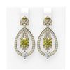 Image 1 : 4.65 ctw Fancy Yellow Diamond Earrings 18K Yellow Gold - REF-734A9N