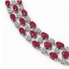 Image 3 : 63.65 ctw Ruby & Diamond Necklace 10K White Gold - REF-618N2F