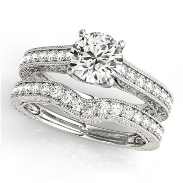 1.42 ctw Certified VS/SI Diamond 2pc Wedding Set 14k White Gold - REF-162N2F