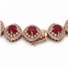 Image 3 : 82.17 ctw Certified Ruby & Diamond Victorian Necklace 14K Rose Gold - REF-1800N2F