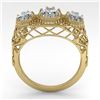 Image 3 : 2 ctw Past Present Future Oval Cut Diamond Ring Art Deco 18k Yellow Gold - REF-421H8R