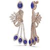 Image 2 : 19.89 ctw Sapphire & Diamond Earrings 18K Rose Gold - REF-889H3R