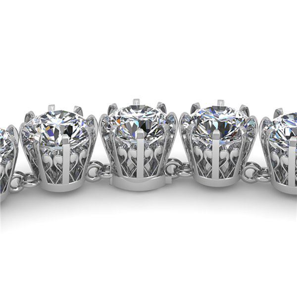 34 ctw SI Certified Diamond Necklace Vintage 18K White Gold - REF-5415A2N