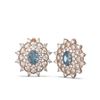 Image 2 : 8.08 ctw Aquamarine & Diamond Earrings 18K Rose Gold - REF-336H4R