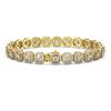 Image 2 : 10.39 ctw Cushion Cut Diamond Micro Pave Bracelet 18K Yellow Gold - REF-878G8W