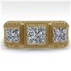 Image 1 : 2 ctw Past Present Future Princess Diamond Ring Art Deco 18k Yellow Gold - REF-481K8Y