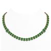Image 1 : 27.5 ctw Jade & Diamond Necklace 14K Rose Gold - REF-436M4G