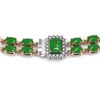 Image 3 : 27.5 ctw Jade & Diamond Necklace 14K Rose Gold - REF-436M4G