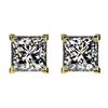 Image 1 : 2 ctw Certified VS/SI Quality Princess Diamond Stud Earrings 10k Yellow Gold - REF-478H6R