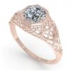 Image 2 : 1.0 ctw VS/SI Diamond Engagment Ring Art Deco 18k Rose Gold - REF-299R4K