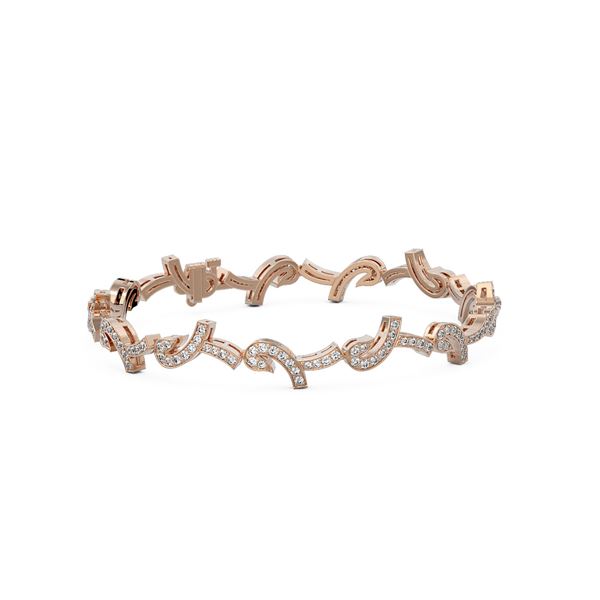 4 ctw Diamond Designer Bracelet 18K Rose Gold - REF-383N3F