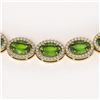 Image 3 : 48.14 ctw Peridot & Diamond Micro Pave Halo Necklace 10k Yellow Gold - REF-756X5A