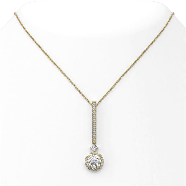 1.6 ctw Diamond Designer Necklace 18K Yellow Gold - REF-319W6H