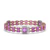 Image 2 : 14.81 ctw Amethyst & Diamond Bracelet 14K Rose Gold - REF-232K2Y