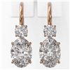 Image 2 : 1.8 ctw Oval Cut Diamond Designer Earrings 18K Rose Gold - REF-259W3H