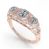 Image 2 : 1.00 ctw Past Present Future VS/SI Diamond Ring 18k Rose Gold - REF-162W9H