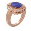 Image 1 : 7.72 ctw Sapphire & Diamond Ring 18K Rose Gold - REF-263G6W