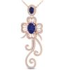Image 1 : 5.85 ctw Tanzanite & Micro Pave VS/SI Diamond Earrings 14k Rose Gold - REF-236R4K