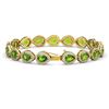 Image 2 : 16.08 ctw Peridot & Diamond Micro Pave Halo Bracelet 10k Yellow Gold - REF-318R2K