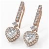 Image 1 : 2.4 ctw Heart Diamond Designer Earrings 18K Rose Gold - REF-395Y5X