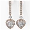 Image 2 : 2.4 ctw Heart Diamond Designer Earrings 18K Rose Gold - REF-395Y5X