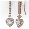 Image 3 : 2.4 ctw Heart Diamond Designer Earrings 18K Rose Gold - REF-395Y5X