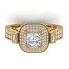 Image 1 : 2.85 ctw Princess VS/SI Diamond Art Deco Micro Ring 14k Yellow Gold - REF-486W2H