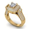 Image 2 : 2.85 ctw Princess VS/SI Diamond Art Deco Micro Ring 14k Yellow Gold - REF-486W2H