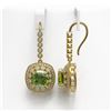 Image 2 : 14.1 ctw Tourmaline & Diamond Victorian Earrings 14K Yellow Gold - REF-331X5A